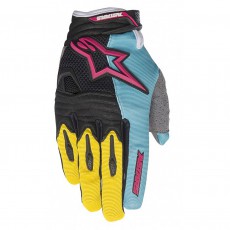 Alpinestars Techstar Gloves teal yellow magenta S