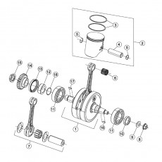 Beta X trainer 15 Kurbelwelle-Kolben-Ausgleichswelle