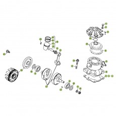 Beta EVO125 09 Kurbelwelle - Kolben - Ausgleichswelle