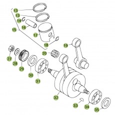 Beta EVO80 Junior 13 Kurbelwelle/Kolben/Ausgleichswelle