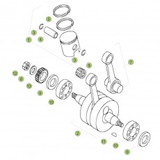 Beta EVO80 Junior 17 Kurbelwelle/Kolben/Ausgleichswelle