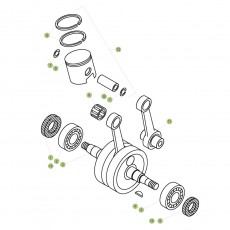 Beta Minitrial LC 15 Kurbelwelle/Kolben/Ausgleichswelle