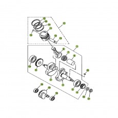 Beta RE125 09 Kurbelwelle/Kolben/Ausgleichswelle