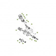 Beta RE125 15 Kurbelwelle/Kolben/Ausgleichswelle