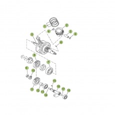 Beta RR125 LC 13 Kurbelwelle/Kolben/Ausgleichswelle