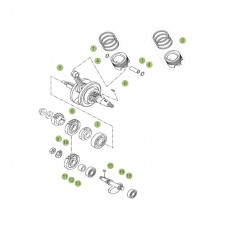Beta RR125 LC 16 Kurbelwelle/Kolben/Ausgleichswelle