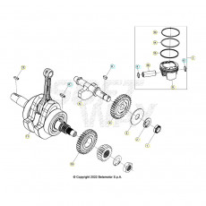 Beta RR125 LC T 23 Kurbelwelle/Kolben/Ausgleichswelle
