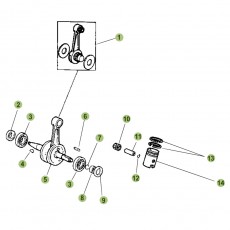 Beta RR50 12/13 Kurbelwelle/Kolben/Ausgleichswelle