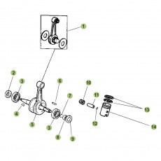 Beta RR50 16 Kurbelwelle/Kolben/Ausgleichswelle
