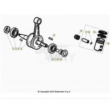Beta RR50 23 Kurbelwelle/Kolben/Ausgleichswelle