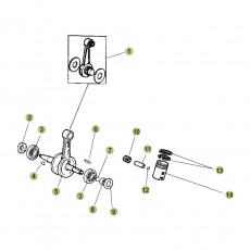 Beta RR50 Racing 16 Kurbelwelle/Kolben/Ausgleichswelle