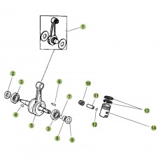 Beta RR50 Sport 15 Kurbelwelle/Kolben/Ausgleichswelle