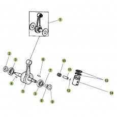 Beta RR50 Sport 16 Kurbelwelle/Kolben/Ausgleichswelle