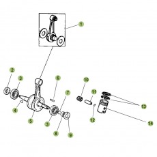 Beta RR50 Standard 14 Kurbelwelle/Kolben/Ausgleichswelle