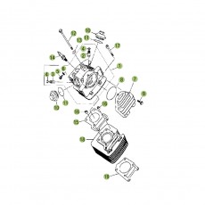 Beta RE125 15 Zylinder/Zylinderkopf/Ventilrieb 1