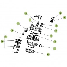 Beta RR50 16 Zylinder/Zylinerkopf/Ventiltrieb