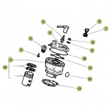 Beta RR50 Factory 15 Zylinder/Zylinderkopf/Ventiltrieb