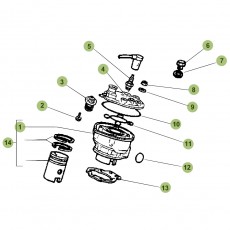 Beta RR50 Sport 15 Zylinder/Zylinderkopf/Ventiltrieb