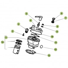 Beta RR50 Standard 14 Zylinder/Zylinderkopf/Ventiltrieb