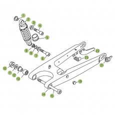 Beta REV3 125 07 Schwingarm/Federbein