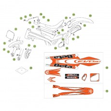 Beta EVO80 Junior 15 Verkleidung/Sitzbank/Tank