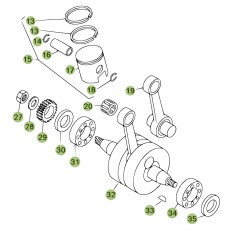 Beta EVO80 09 Kurbelwelle/Kolben/Ausgleichswelle