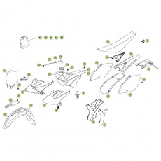 Beta RR450 09 Verkleidung - Sitzbank - Tank