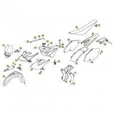 Beta RR450 07 Verkleidung - Sitzbank - Tank