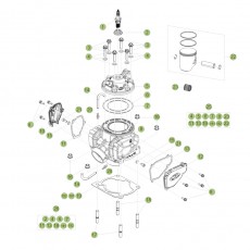 Beta RR300 15 Zylinder-Zylinderkopf-Ventiltrieb