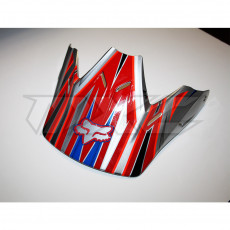 FOX V3 Pilot Helm Visor red silver blue