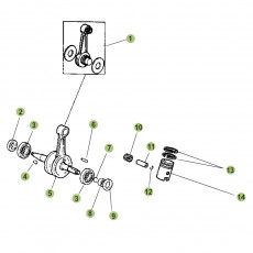 Beta RR50 10/11 Kurbelwelle/Kolben/Ausgleichswelle