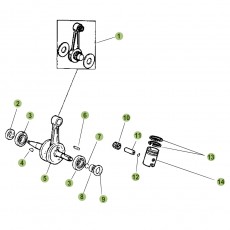 Beta RR50 Sport 17 Kurbelwelle/Kolben/Ausgleichswelle