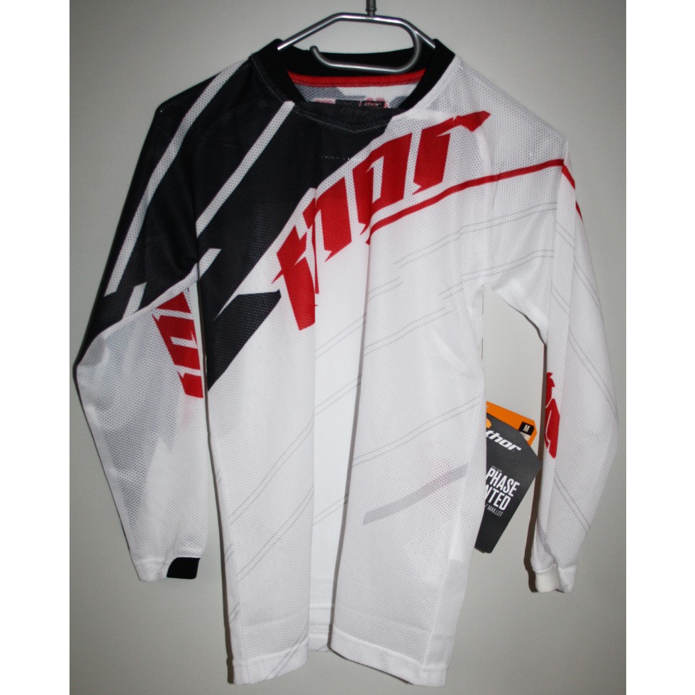 Thor Vented Youth Phase S16Y Jersey white black M
