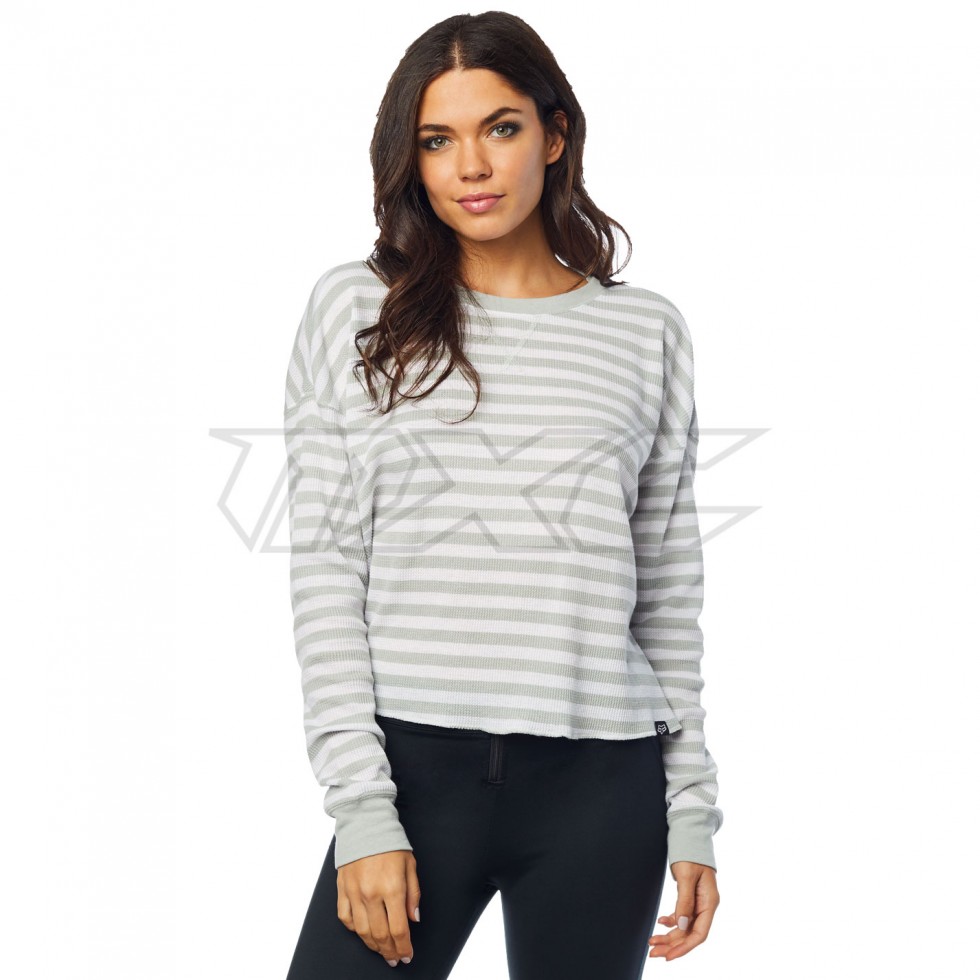 Fox Striped Out LS Thermal Crop white M