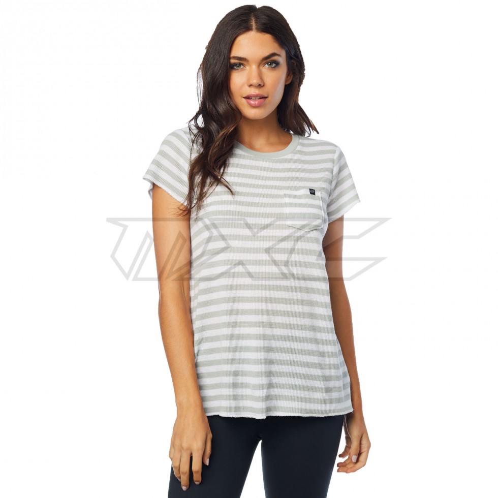 Fox Striped Out SS Crew white S