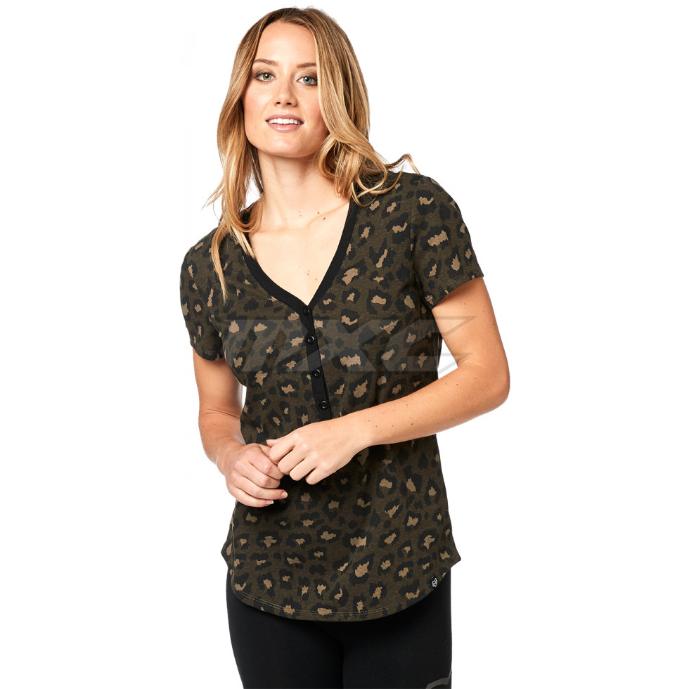 FOX Prowl V-Neck Henley navy orange S