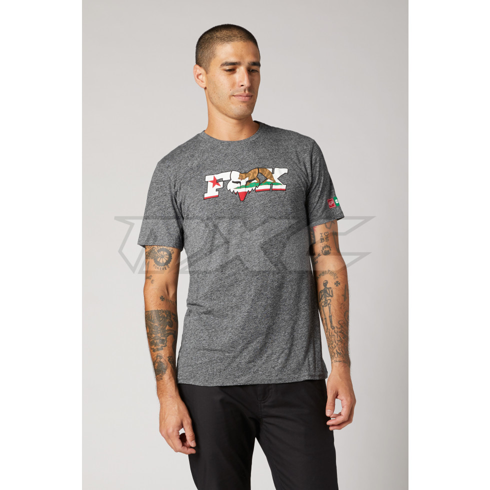 FOX CA Flag SS Premium T-Shirt heather graphite S