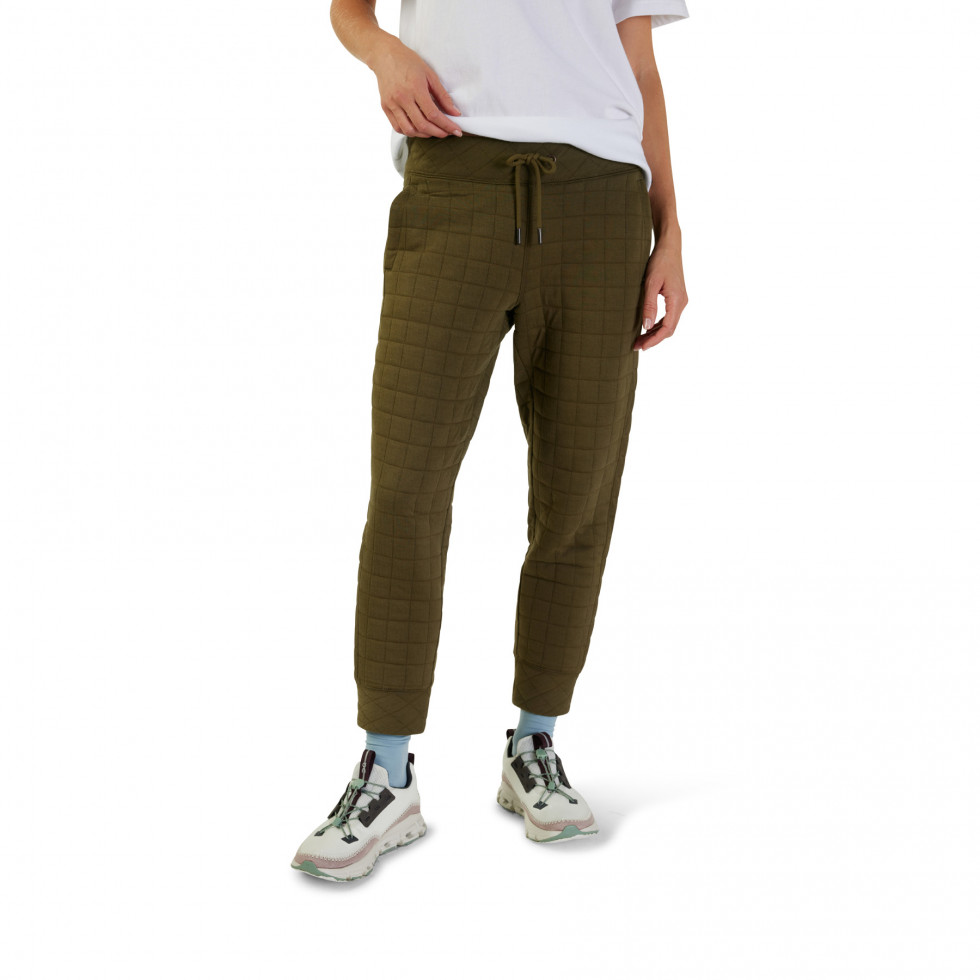 FOX Women Quilted Fleece Jogger olive green S