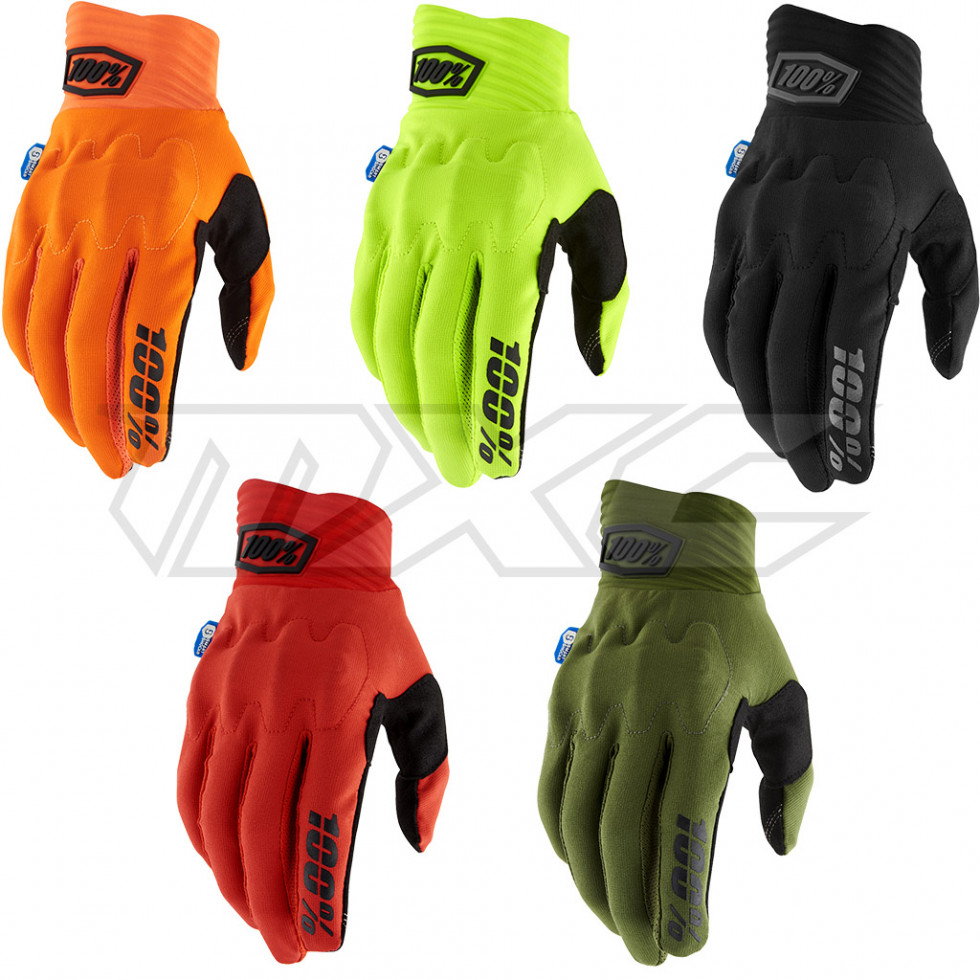 100% Cognito Smart Shock Long Gloves – Guanti Lunghi Da Bici, Fluorescent Orange, Taglia XL