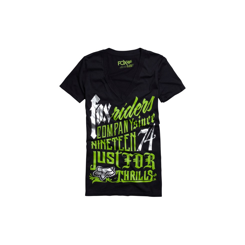 FOX Girls All Day V-Neck Tee black L