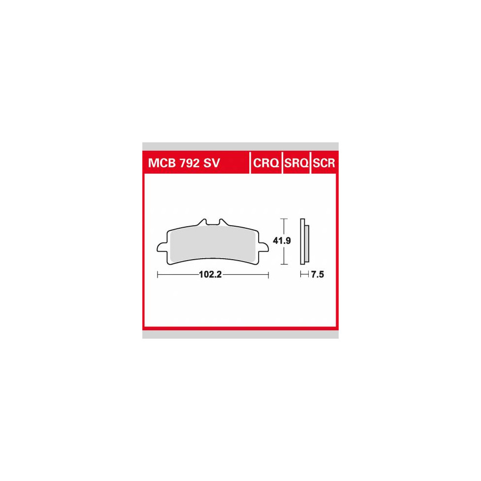 TRW Lucas Brake Pad MCB792SRQ sinter Bremsbeläge FS450, SMR450, GSX R
