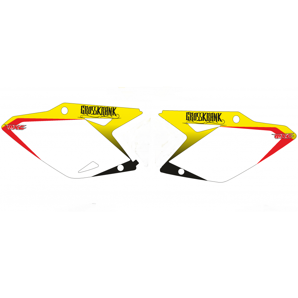 MXC Graphic Backgrounds + Front Number Plate Graphic RMZ125/250 01-06