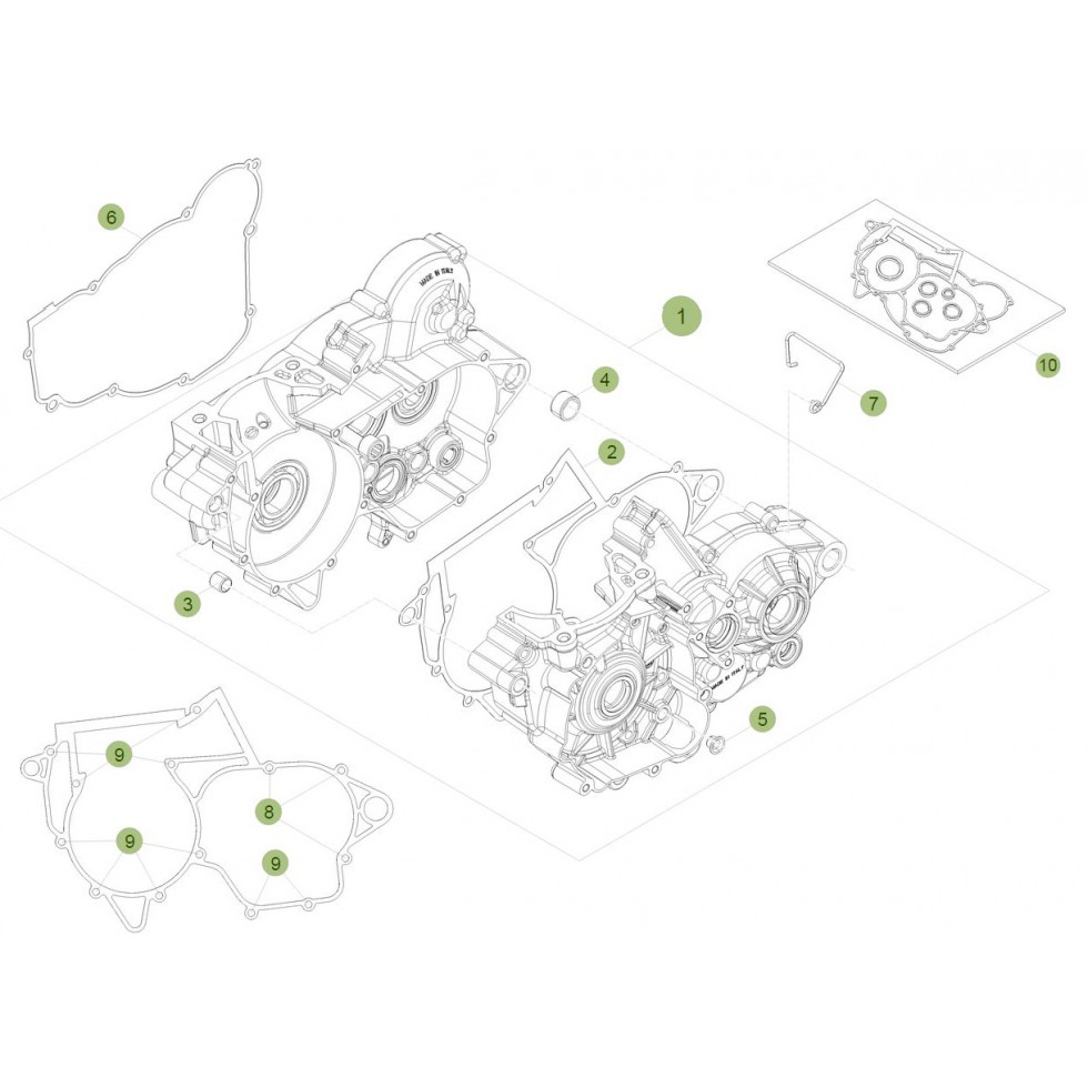 BETA Gehäuse Motor RR 2T 13 kpl.