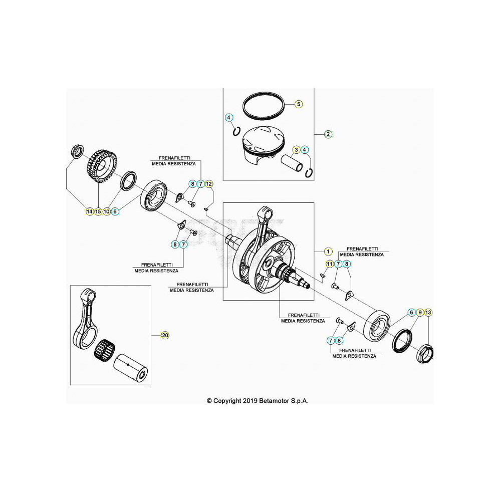 Beta RR390 26 Kurbelwelle/Kolben/Ausgleichswelle 2