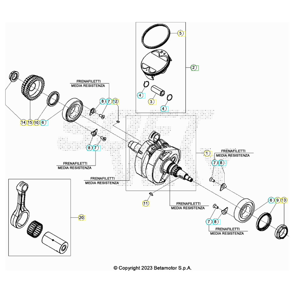 Beta RX450 26 Kurbelwelle/Kolben/Ausgleichswelle 2