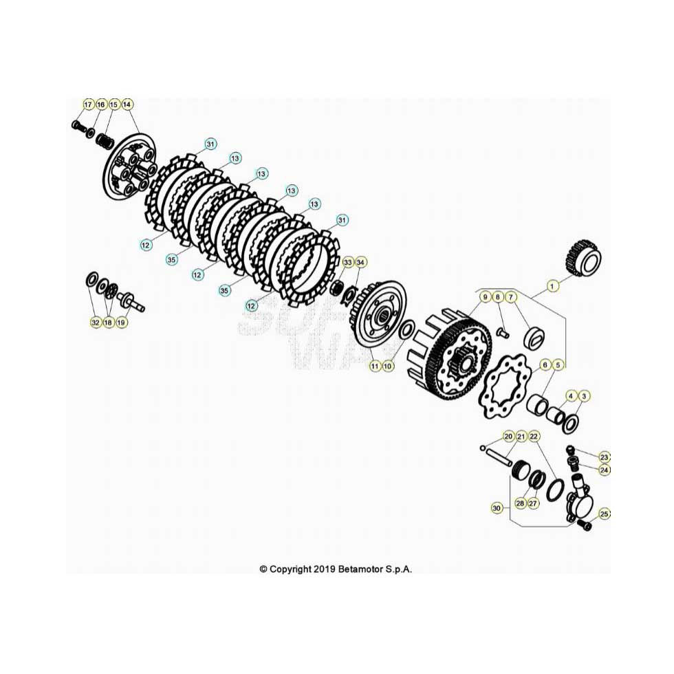 Beta  EVO125 Factory 24 Primärtrieb/Kupplung