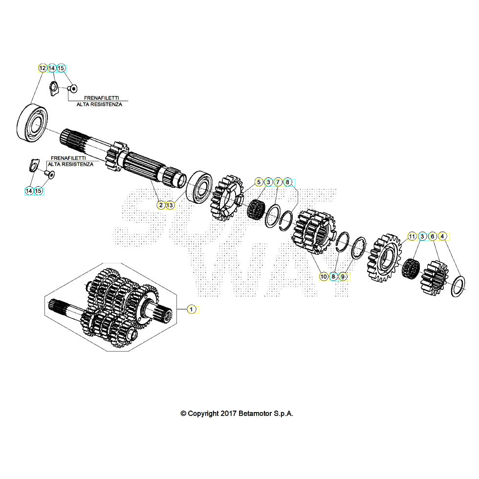 Beta RR125RC 26 Getriebe 1