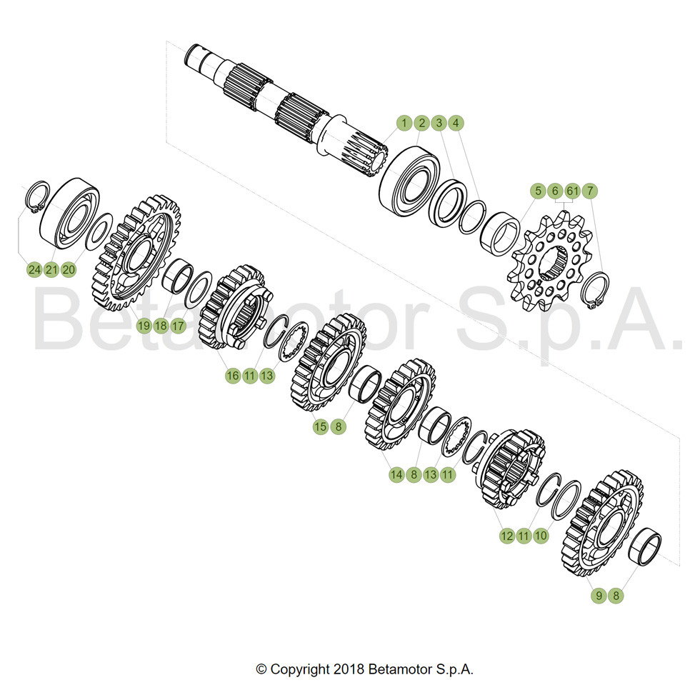 Beta RR250RC 19 Getriebe 2