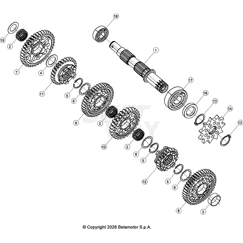 Beta SINCRO125 26 Getriebe 2