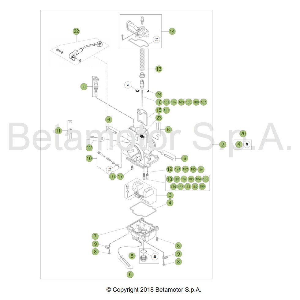 Beta RR125RC 19 Vergaser